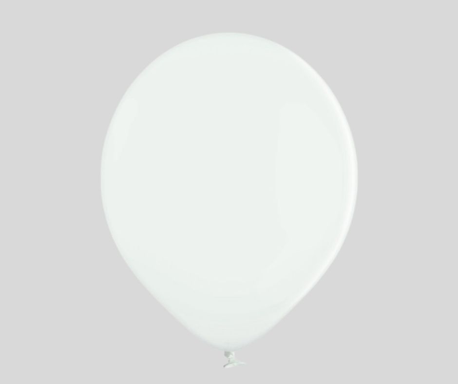 Balon lateksowy D5 Belbal 5 cali, pastel, kolor 002 White 50 sztuk