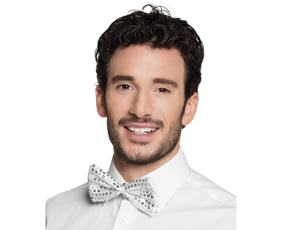 Mucha biała w cekiny srebrne - obrazek 2