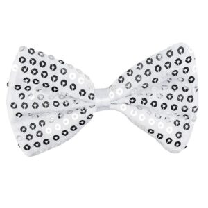 Mucha biała w cekiny srebrne