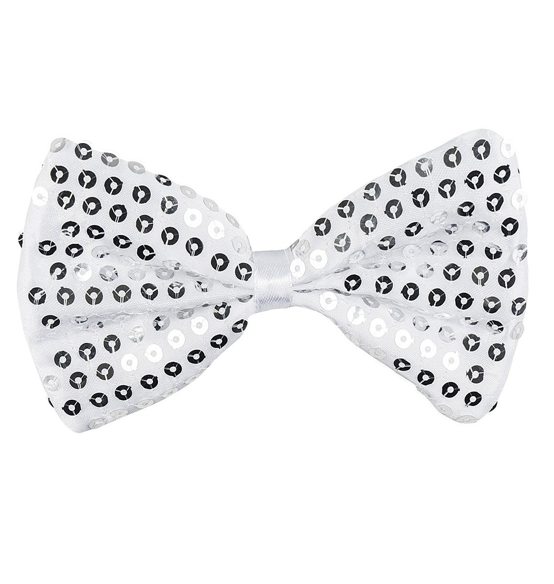 Mucha biała w cekiny srebrne