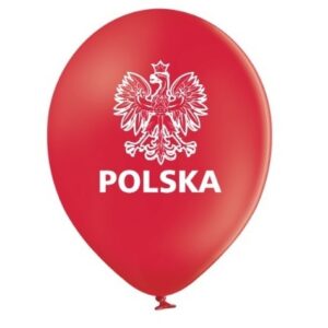 Balon lateksowy z nadrukiem Polska 12 cali 1 sztuka czerwony