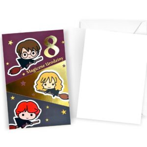 Karnet kartka 8 urodziny Harry Potter