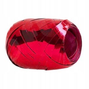 kokon, wstążka, tasiemka 20 metrów kolor czerwony metaliczny