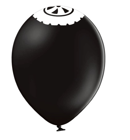 Balon lateksowy koło czarne 9 cali - obrazek 2