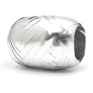 kokon, wstążka, tasiemka 20 metrów kolor srebrny metaliczny