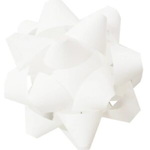 Rozetka, kokarda samoprzylepna 8 cm biała