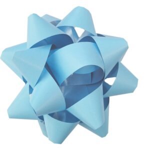 Rozetka, kokarda prezentowa 8 cm błękitna