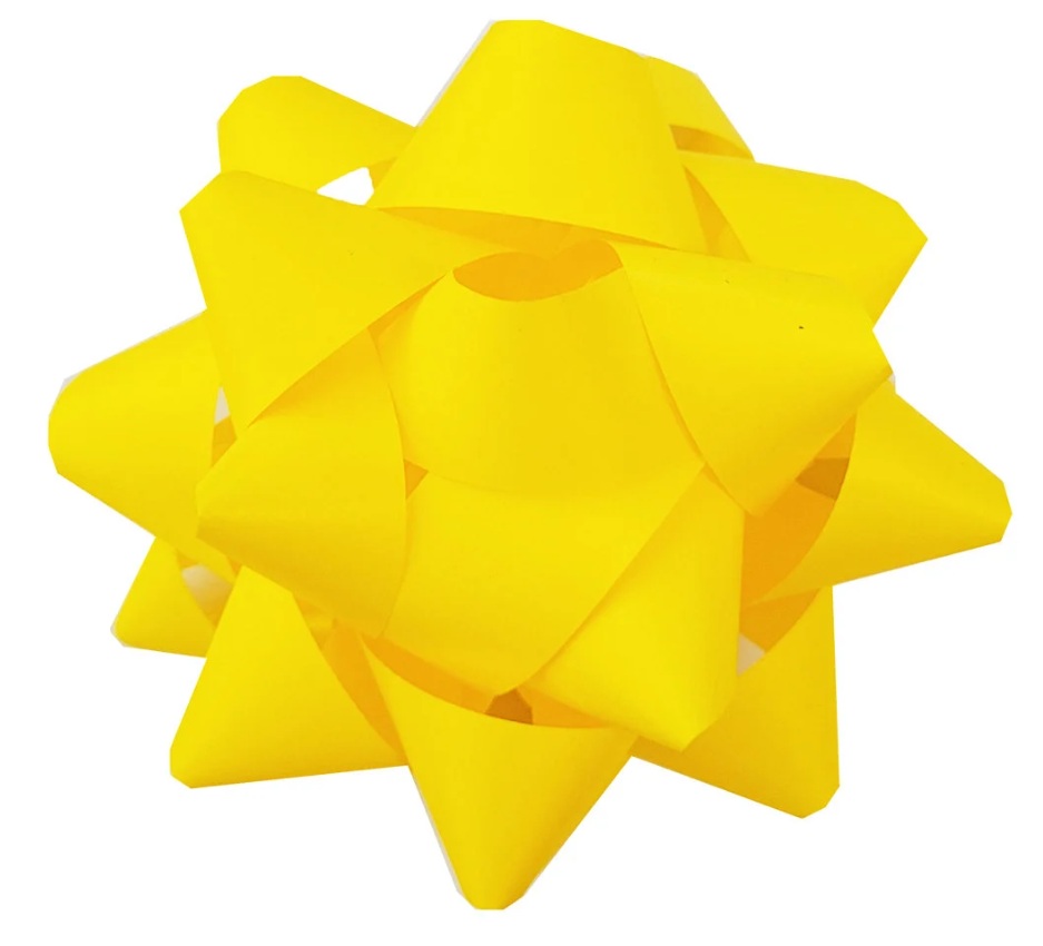 Rozetka, kokarda prezentowa 8 cm żółta