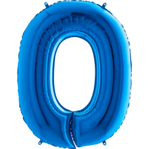 Balon foliowy cyfra 0, kolor blue, 102 cm