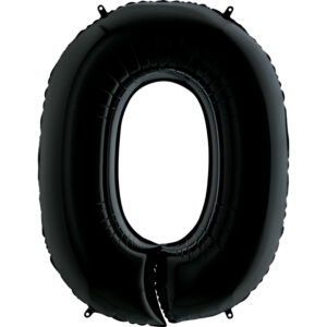 Balon foliowy cyfra 0, kolor czarny, 102 cm