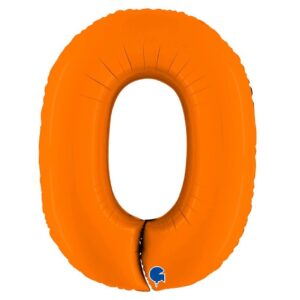 Balon foliowy cyfra 0, kolor pomarańczowy, 102 cm