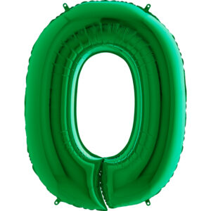 Balon foliowy cyfra 0, kolor zielony, 102 cm