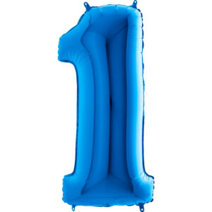 Balon foliowy cyfra 1, kolor blue, 102 cm