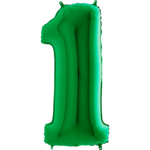 Balon foliowy cyfra 1, kolor zielony, 102 cm