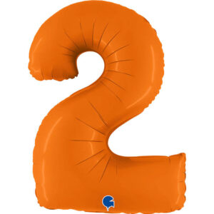 Balon foliowy cyfra 2, kolor pomarańczowy, 102 cm