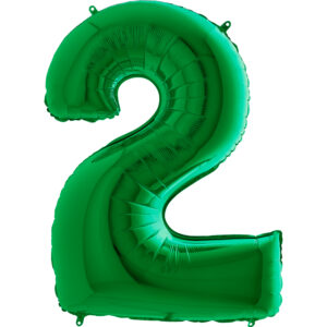 Balon foliowy cyfra 2, kolor zielony, 102 cm