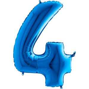 Balon foliowy cyfra 4, kolor blue, 102 cm