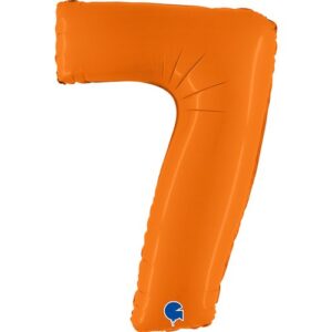 Balon foliowy cyfra 7, kolor pomarańczowy, 102 cm