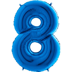 Balon foliowy cyfra 8, kolor blue, 102 cm