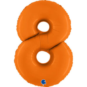 Balon foliowy cyfra 8, kolor pomarańczowy, 102 cm