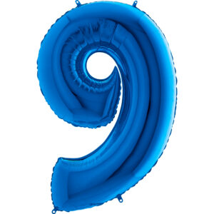 Balon foliowy cyfra 9, kolor blue, 102 cm