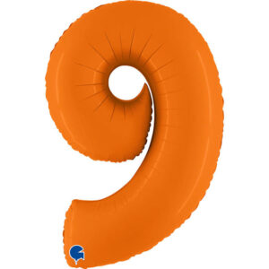 Balon foliowy cyfra 9, kolor pomarańczowy, 102 cm