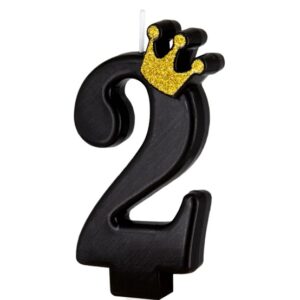 Świeczka cyfra 2 czara z koroną 9 cm