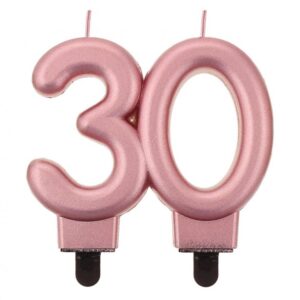 Świeczka 30 różowo-złota