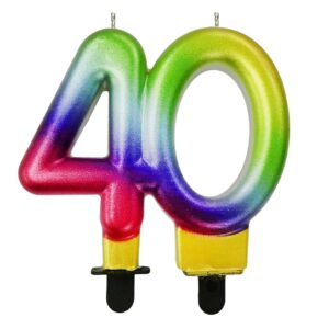 Świeczka 40 tęczowa