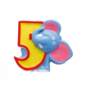 Świeczka cyfra 5 słoń 5 cm